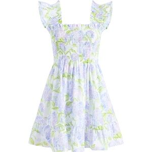 Hill House The Elizabeth Nap Dress, Blue Hydrangea Cotton